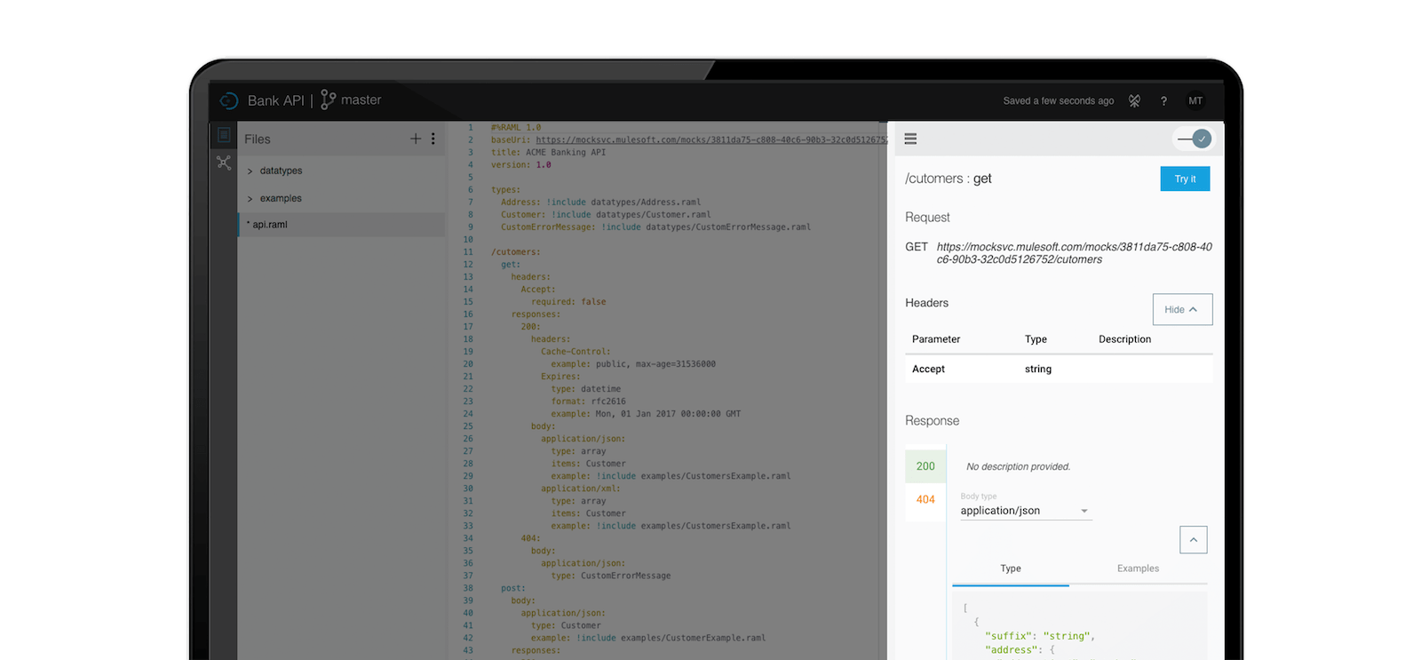 Interactive API Console screen shot