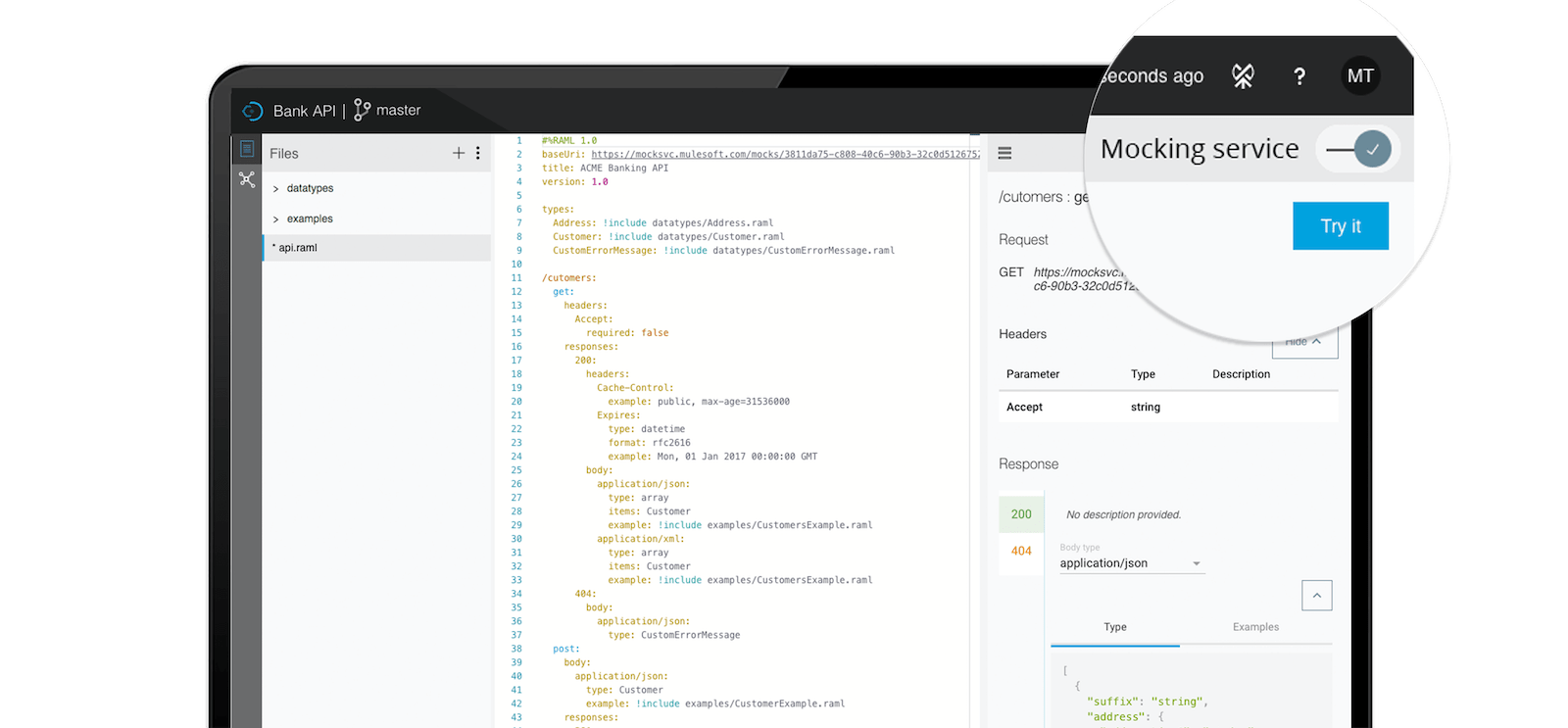 Mocking Service screen shot