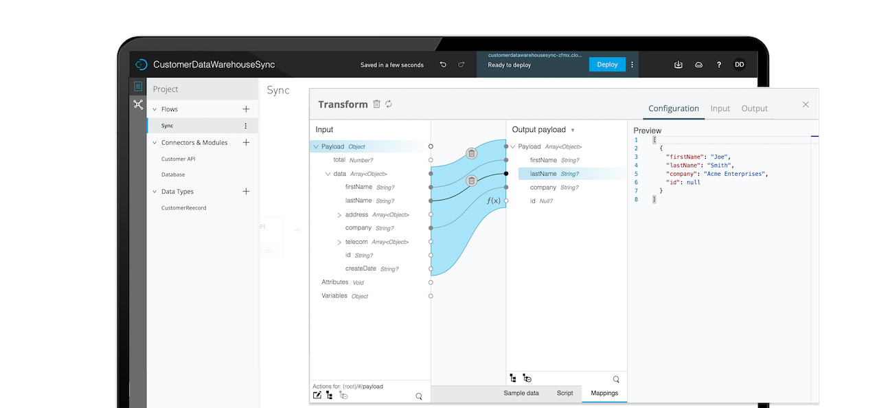 Powerful data transformation screen shot