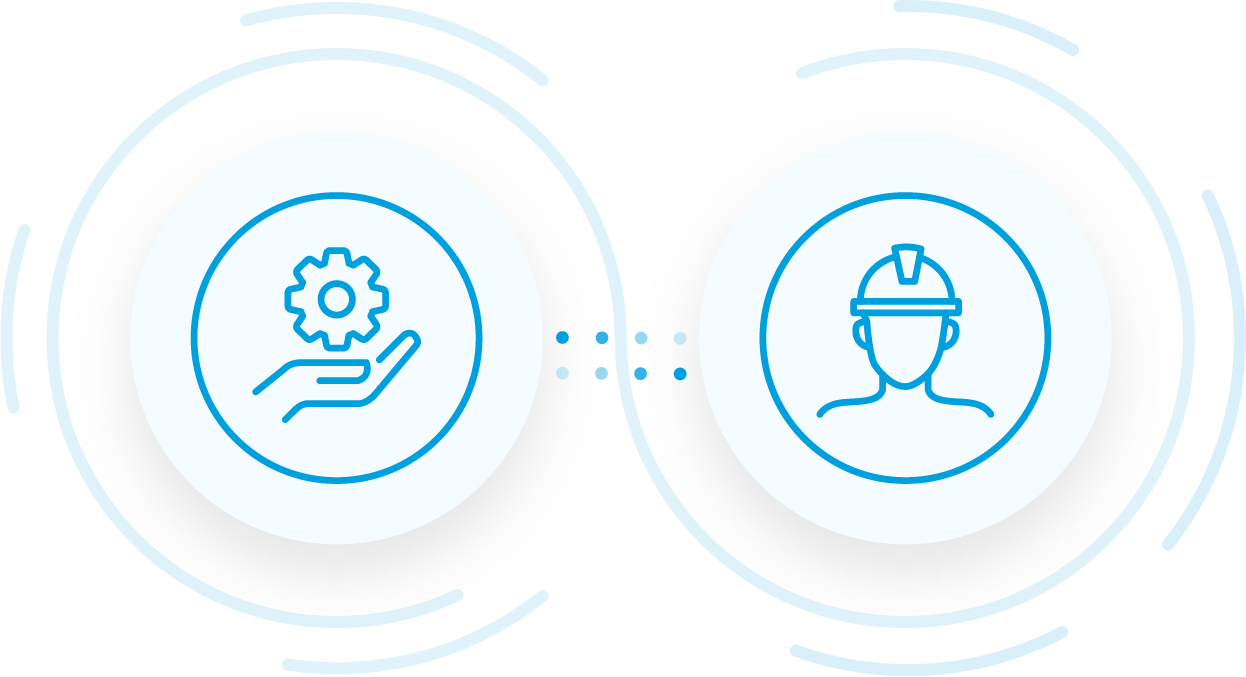 Hand and mechanical wheel graphic