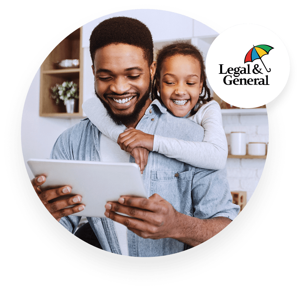 Legal &amp; General father and daughter holding tablet