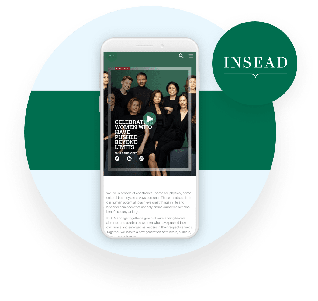 Insead webpage in mobile screen