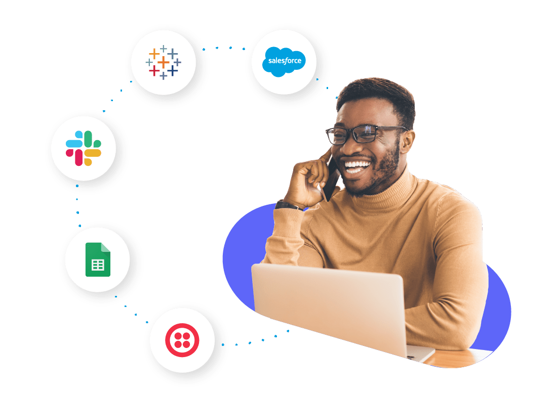 Salesforce, Tableau, Slack, Google Sheets, Twilio