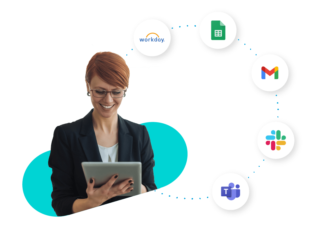 Workday Google Sheets Gmail Slack Microsoft Teams Panel