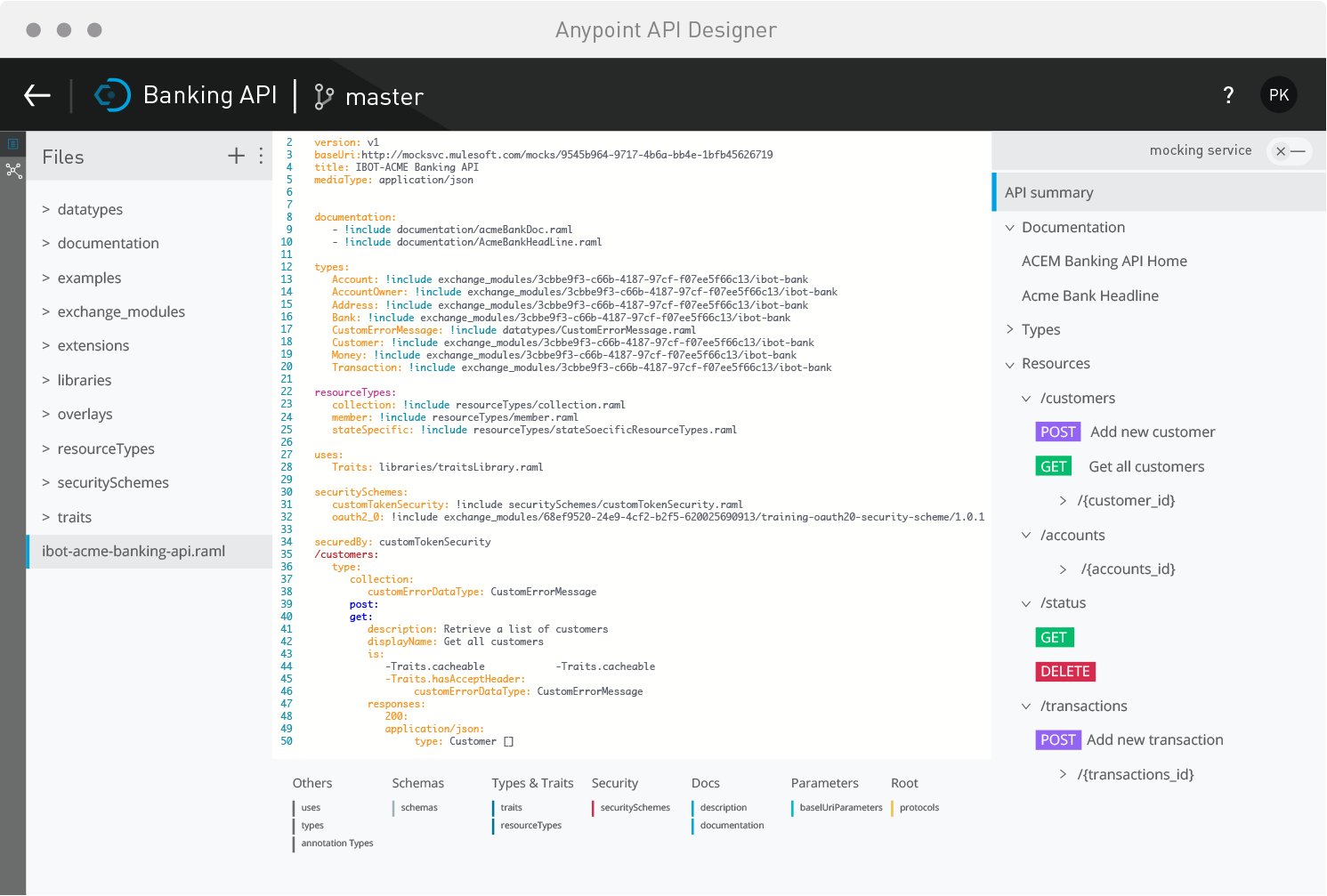 API designer desktop screen