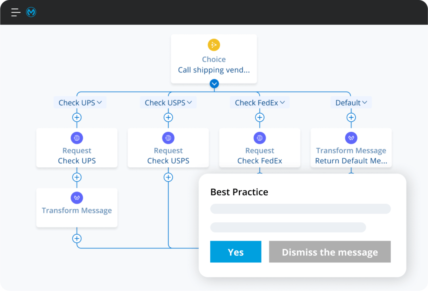 Anypoint Code Builder : recommandations guidées pour API et intégrations basées sur modèles courants.
