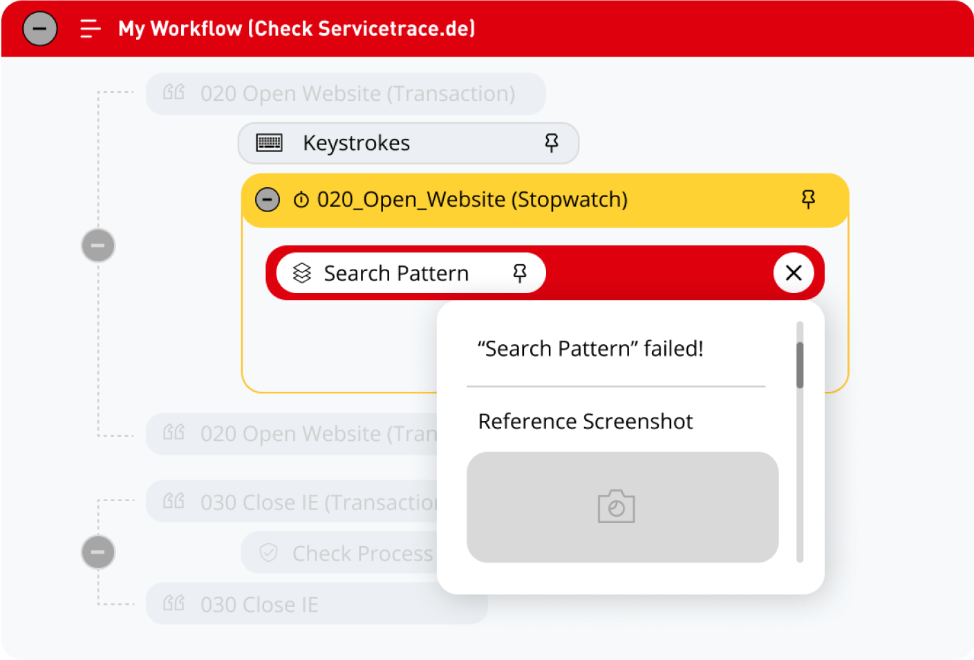 Tela do MuleSoft RPA Builder mostrando recursos de depuração