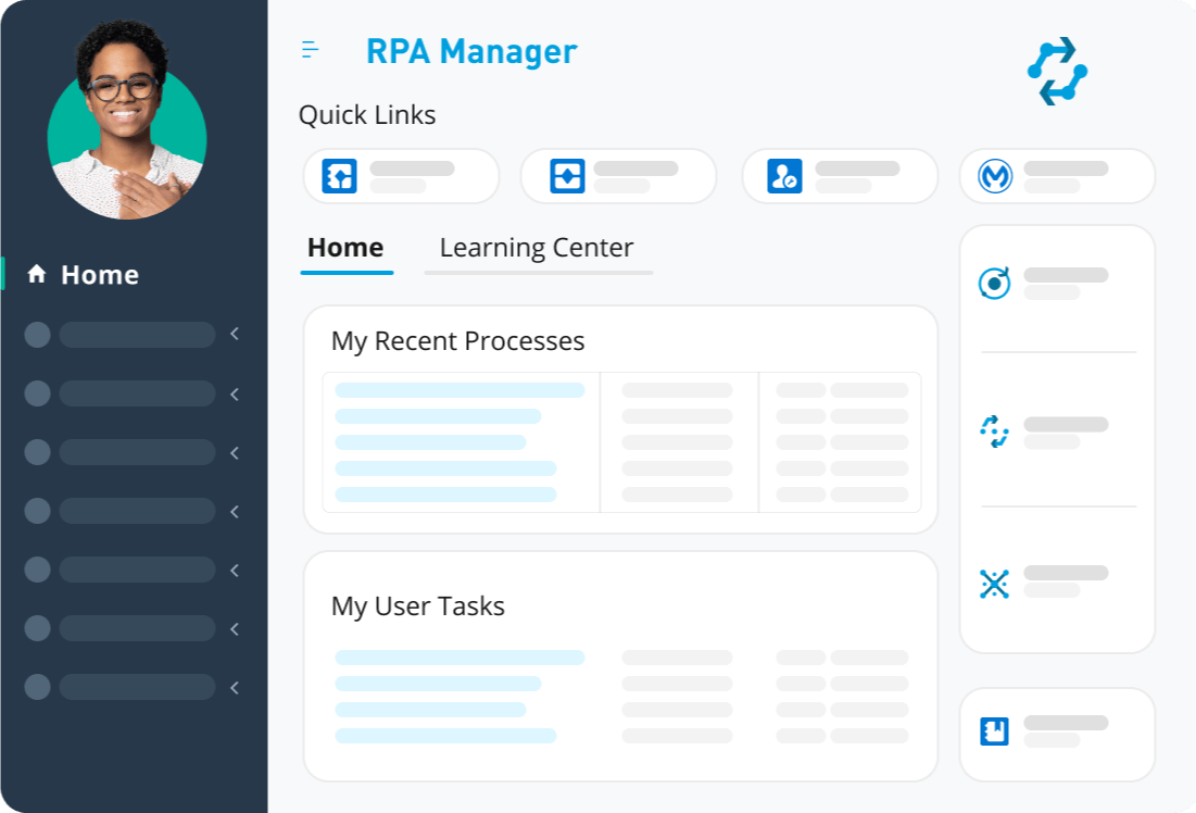 MuleSoft RPA Manager 画面 (自動化ライフサイクルの完全な可視化と管理を実現)
