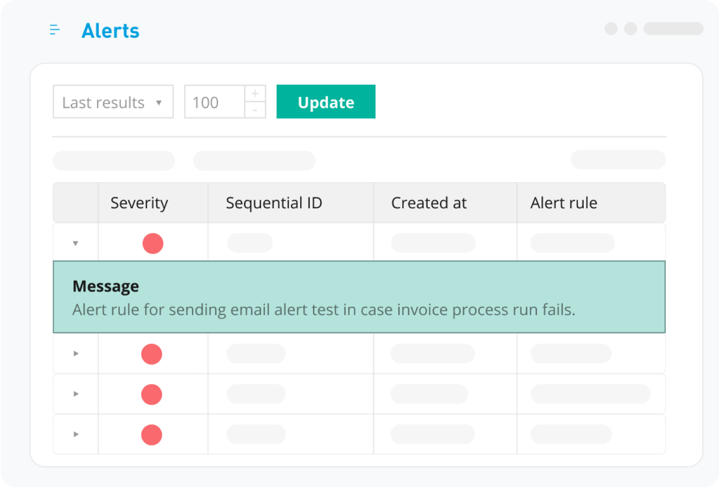 MuleSoft RPA Manager Screen: Alert Rules für sofortige Benachrichtigung bei fehlerhafter Prozessausführung.