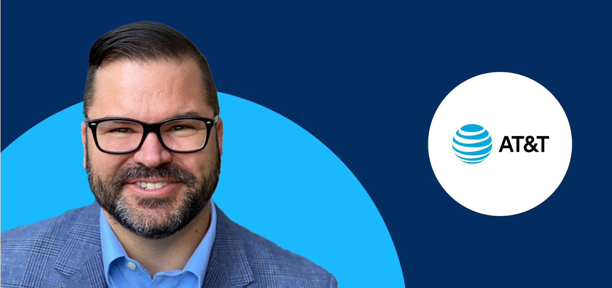 An image of an AT&amp;T employee and logo.