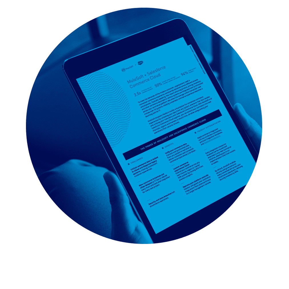 MuleSoft and Salesforce Commerce Cloud whitepaper on tablet