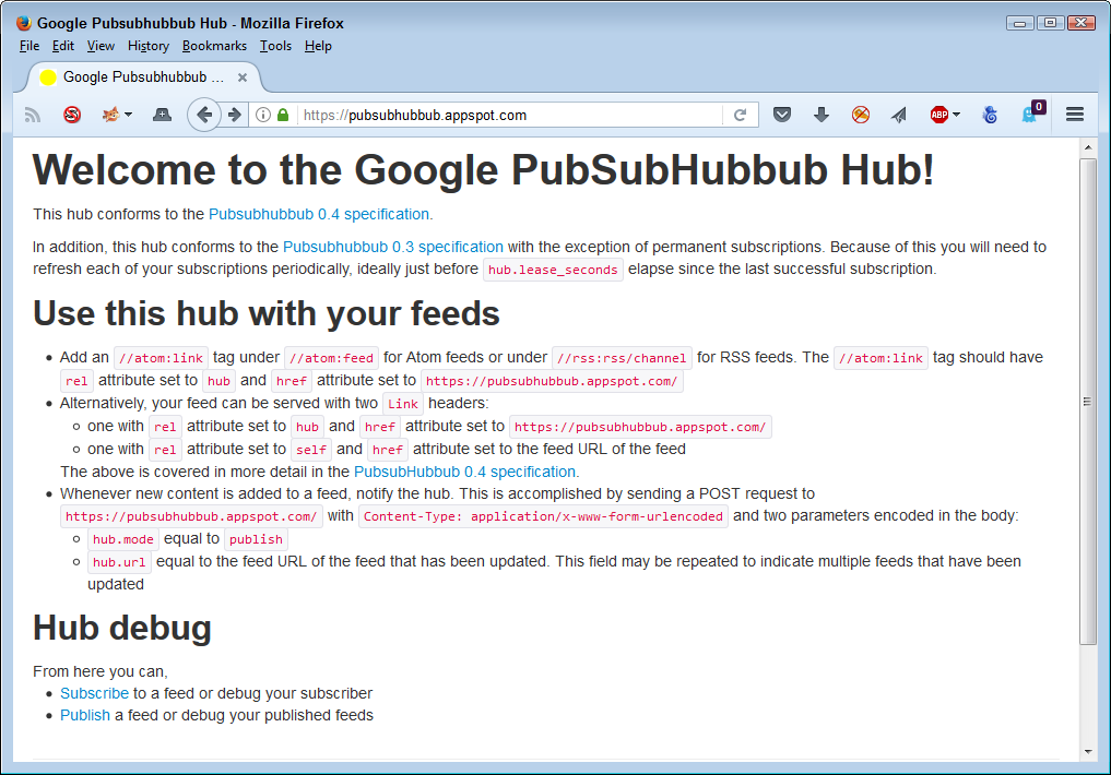 PubSubHubbub: Calling a PubSubHubbub API - Google - 1 of 3