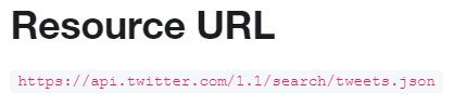 Figure 13: Twitter's developer portal shows the complete URL for usage in API calls.
