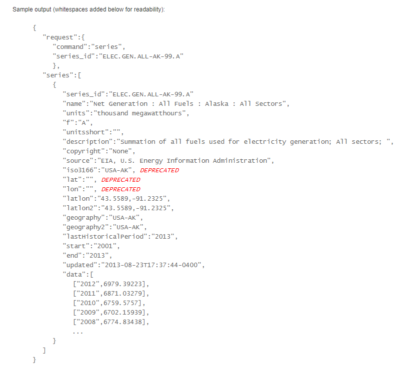 Figure 25: To help developers understand how a current API version may differ from its predecessor, the EIA clearly labels deprecated items.