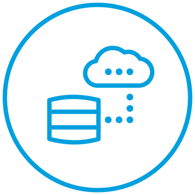 Icon of a database connection to the cloud