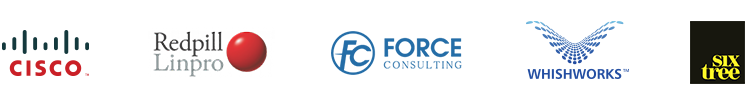 Cisco, Redpill Linpro, Force Consulting, Wishworks, Six Tree logos - Mulesoft's customers