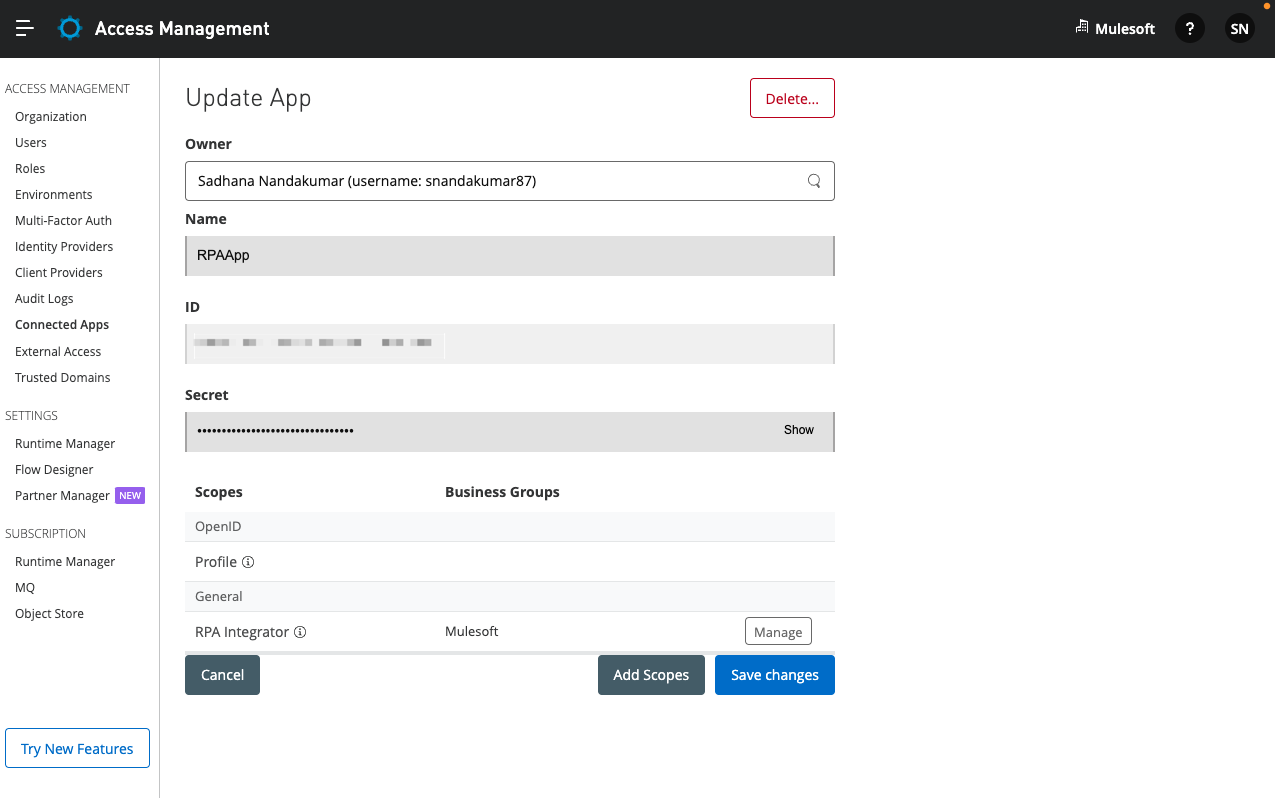 An image of the update app.