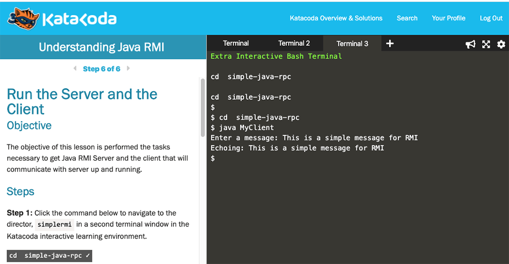 ProgrammableWeb interactive tutorial on Katacoda