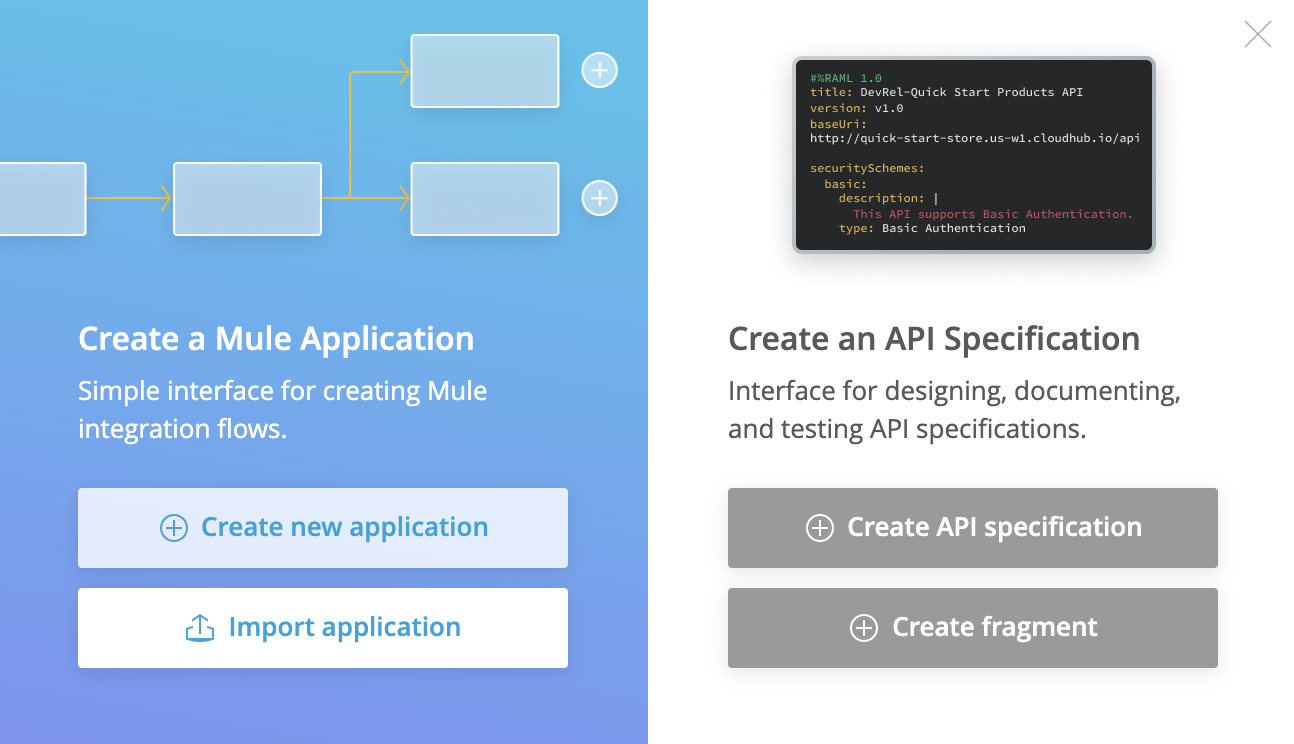 create new application