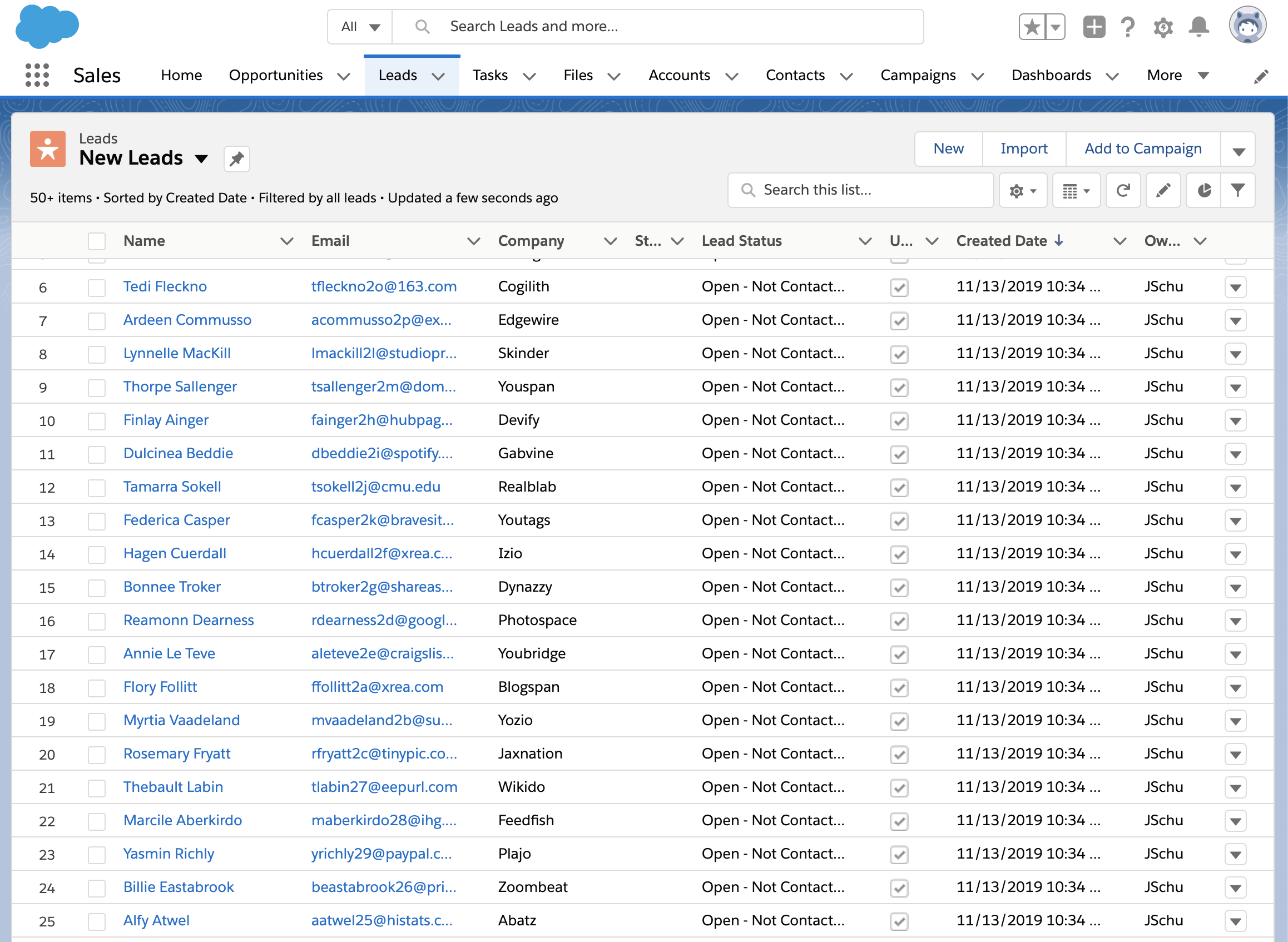 salesforce new lead
