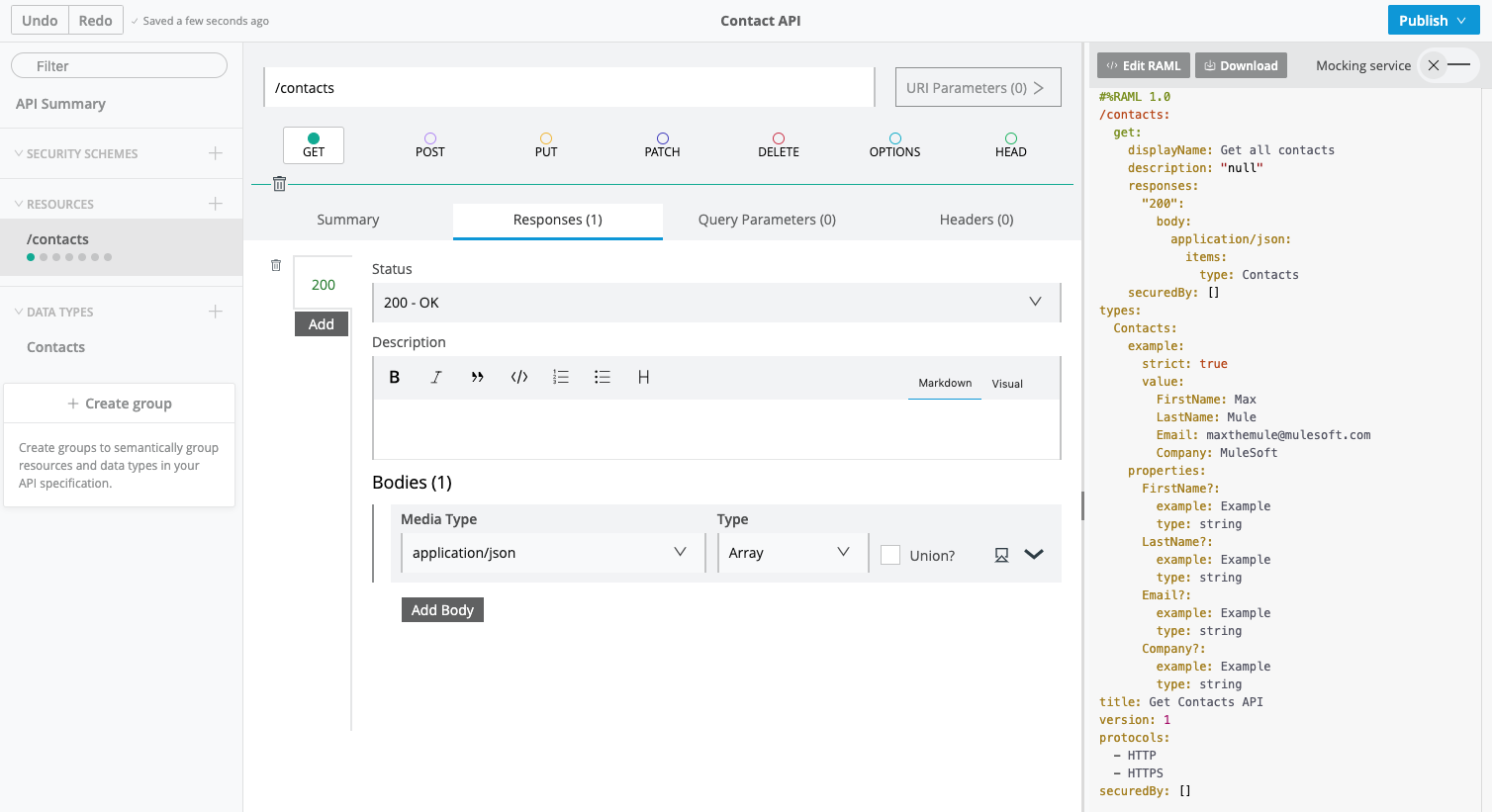 contacts endpoint mulesoft