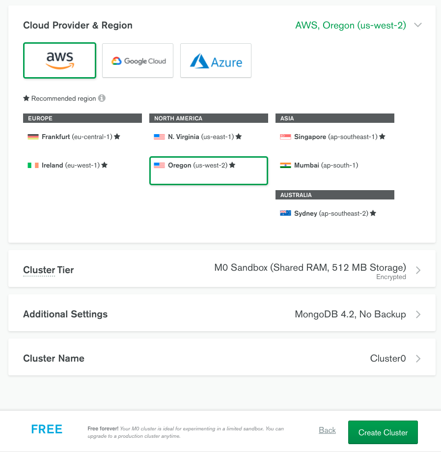 Create cluster