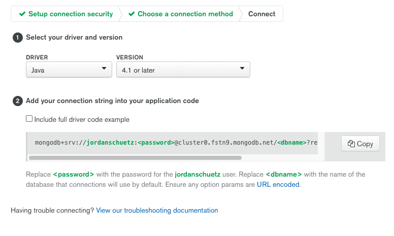 mongodb credentials
