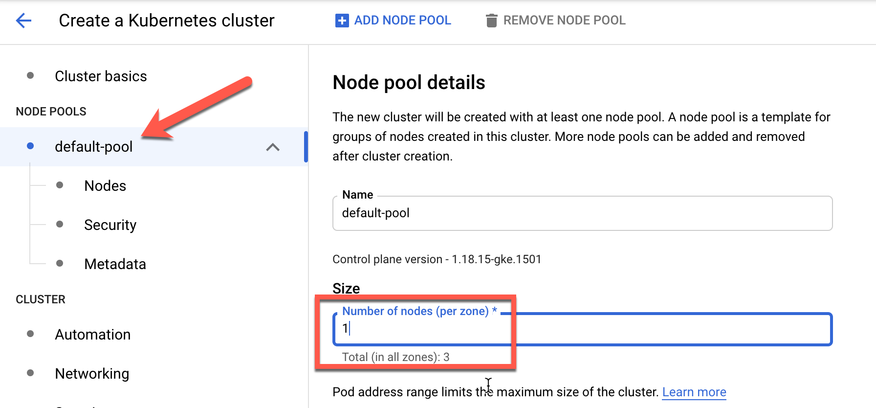 default pool