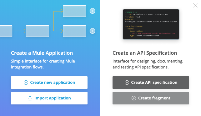 create new api specification